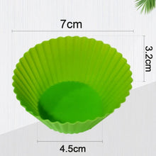 Non-stick silicone mould for baking cupcakes.