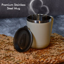 Stainless steel coffee mug with a heat-proof lid, 400ml