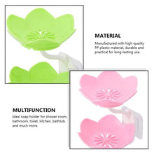 Flower-shaped self-draining soap dish, perfect for use in the bathroom or kitchen.