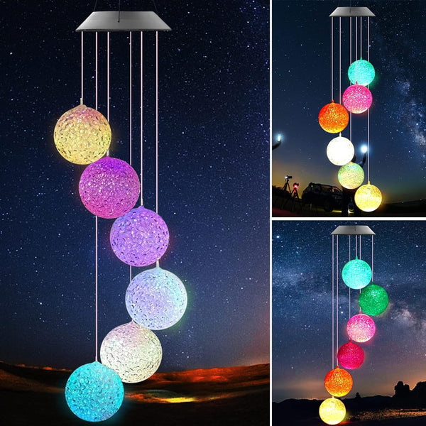 Color-changing solar crystal ball light for garden