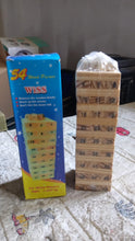 54 Pcs Blocks 4 Dices Wooden Tumbling Stacking Building