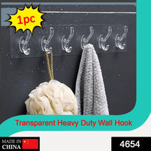 Adhesive Golden &  Transparent Heavy Duty Wall Hook