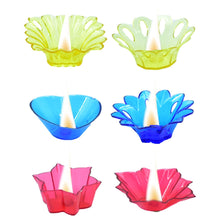 Multi-shape plastic candle cups for Diwali, 12 pieces set