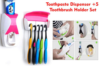 Toothpaste and brush holder set