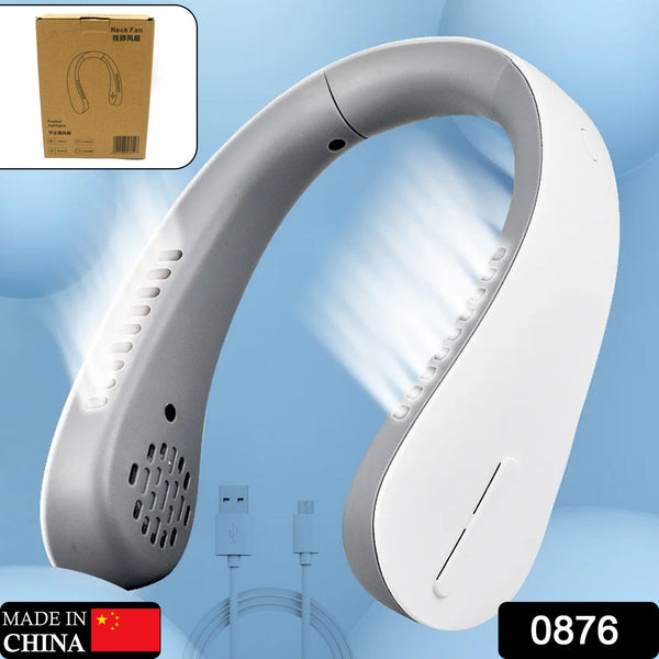 Wearable neck fan, USB rechargeable with adjustable speeds