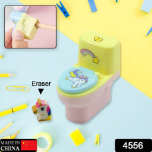 Cute toilet pencil sharpener with eraser, fun and functional