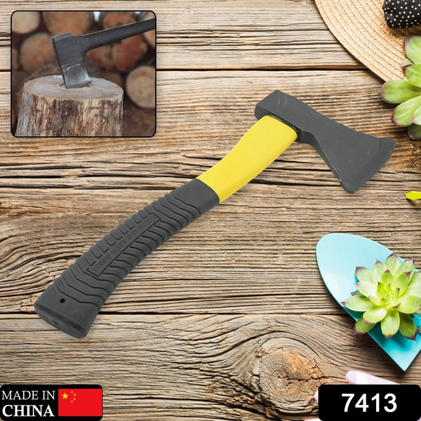 Gardening Tools Hatchet Axe Fiberglass Body Rubberized Handle Wood Cutting Axe, Camping Axe, Safety Axe, Pick Axe (972 Gm)